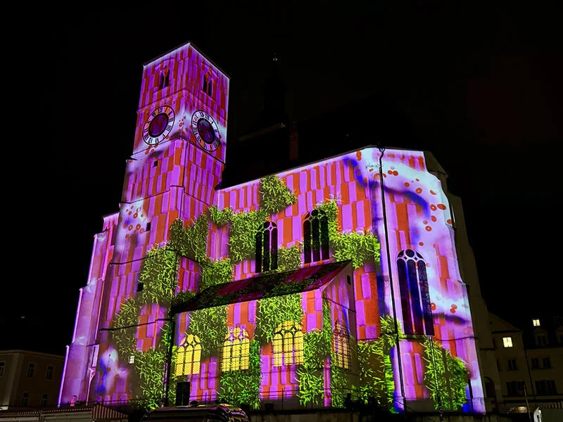 Projection Mapping der Neupfarrplatzkirche Regensburg - RE.LIGHT 2024